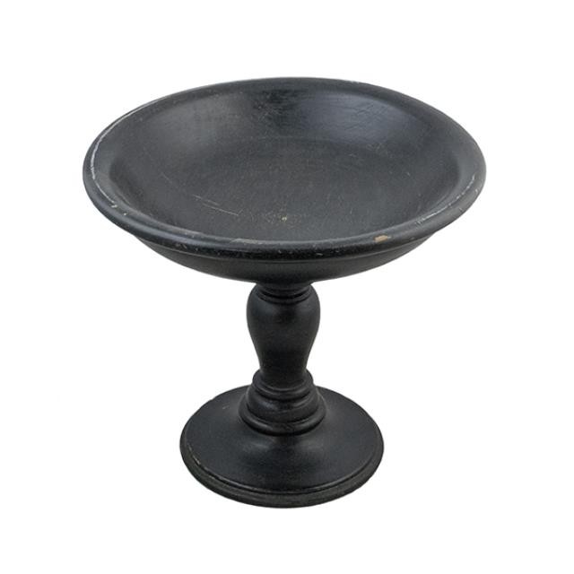 BOWL-12X11H-DK WOOD PEDESTAL BASE