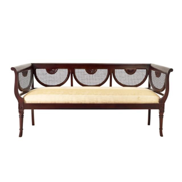 SOFA-CANE BACK-STRIPED SEAT-SW