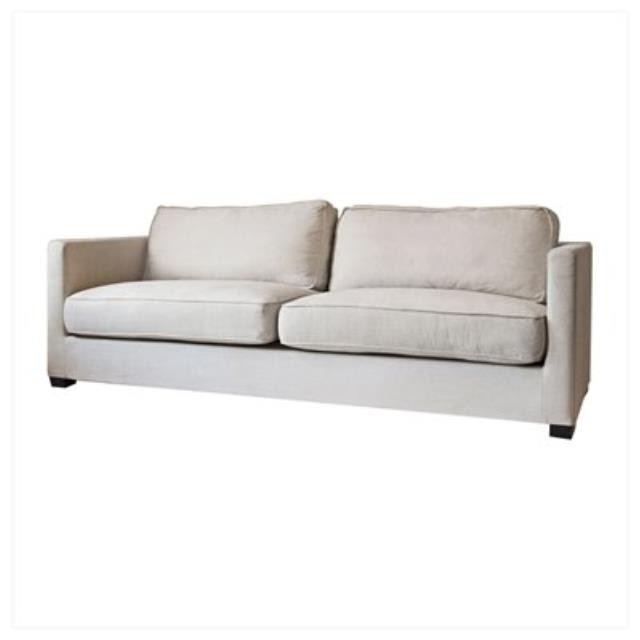 SOFA- LINEN W/ BLK FEET