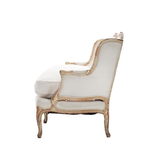 LOVESEAT-French White Washed Frame & Duck Cloth