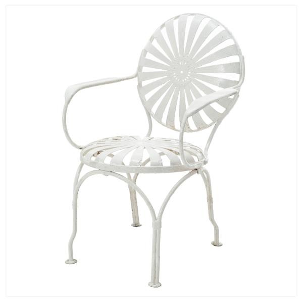 SIDE-CHAIR WHT METAL STARBURST