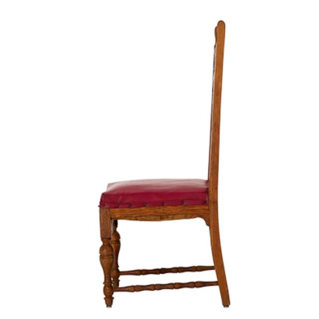 CHAIR-SIDE-OAK-CARVED FAC-RED