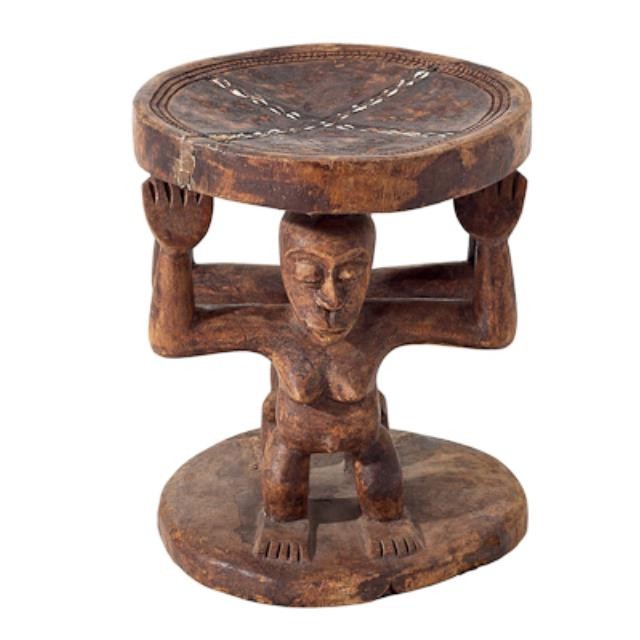 TABLE-AFRICAN 15"H DK WOOD