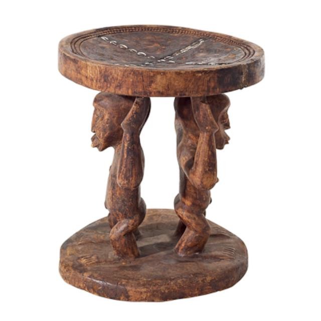 TABLE-AFRICAN 15"H DK WOOD