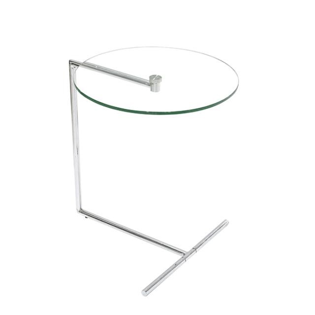 TABLE-SIDE-GLASS TOP-24"ROUND