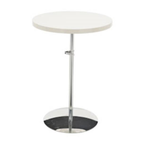 TABLE-SIDE-RD-PED-WHITE LAQU