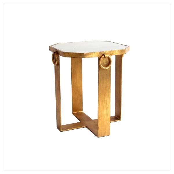 TABLE-SIDE-GOLD-CUT CORNERS-MI