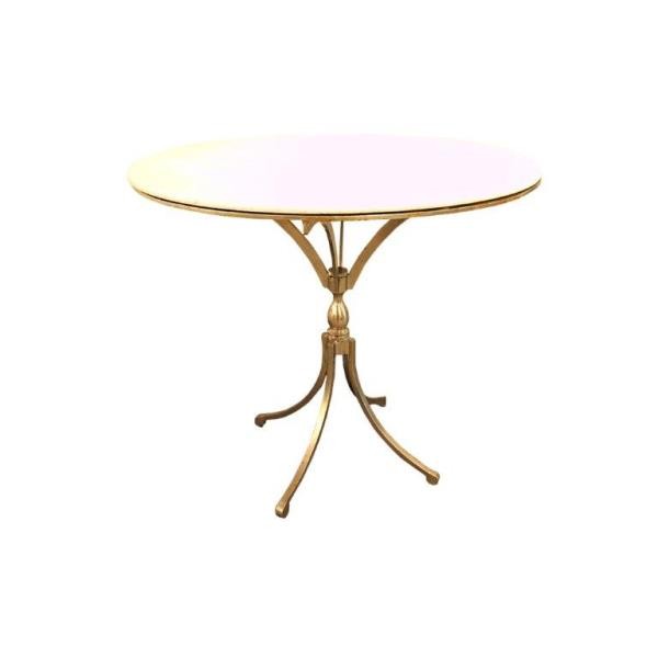 TABLE-SIDE-STEEL BASE-FAUX-MARBLE