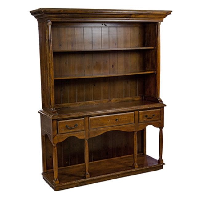 HUTCH-OAK-3 DRW-OPEN SHELF TOP