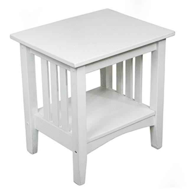 NIGHTSTAND-WHITE/MISSION STYLE