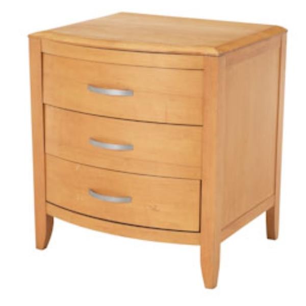 NIGHTSTAND-Natural Wood/3 Drawer