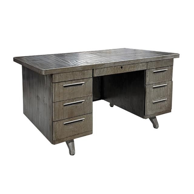 DESK-DBL PED-GROUND STEEL-30X6