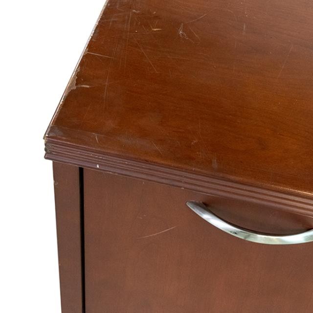 CREDENZA-Cherry W/5 Drawers-Chrome Hardware