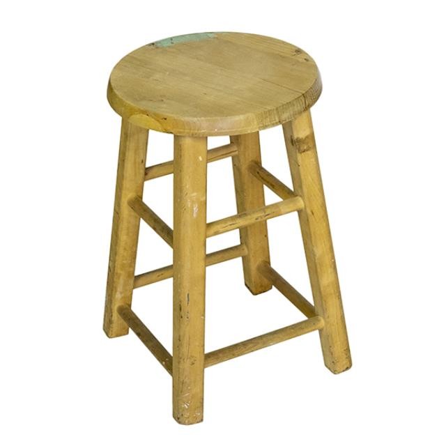 STOOL-19"-NATURAL-RND SEAT-RND