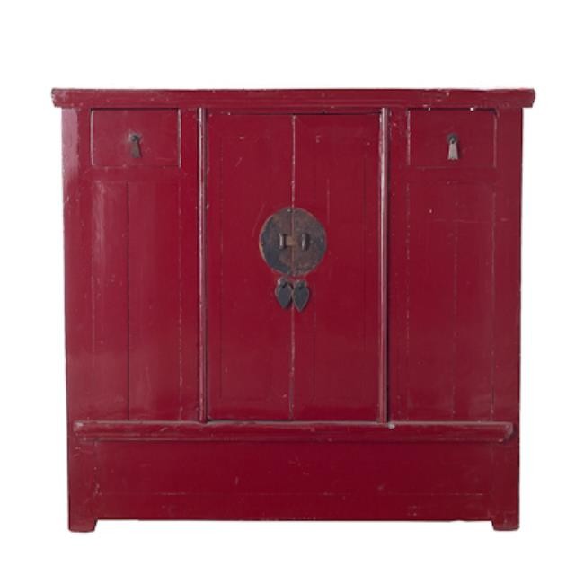 CABINET-RED LACQUARED-2DOOR