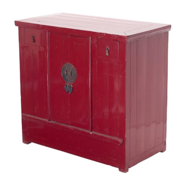 CABINET-RED LACQUARED-2DOOR