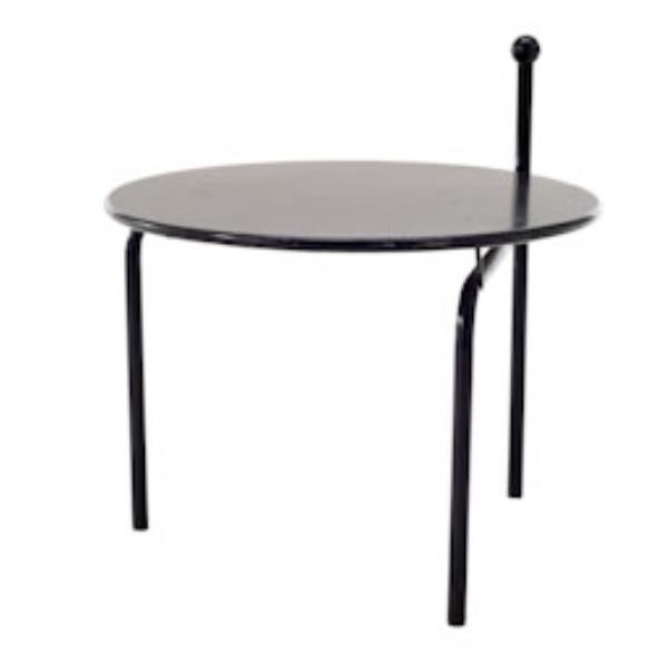 TABLE-END-BLACK METAL 23"ROUND