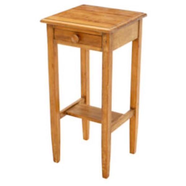 NIGHT STAND-Natural Pine/Single Drawer W/Small Under Shelf