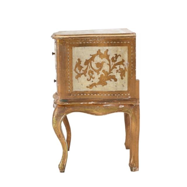 TABLE-END FLORENTINE GOLD&WHIT