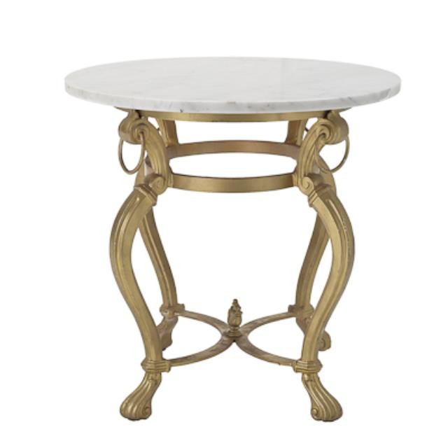 TABLE-END GOLD BASE MARBLE TOP