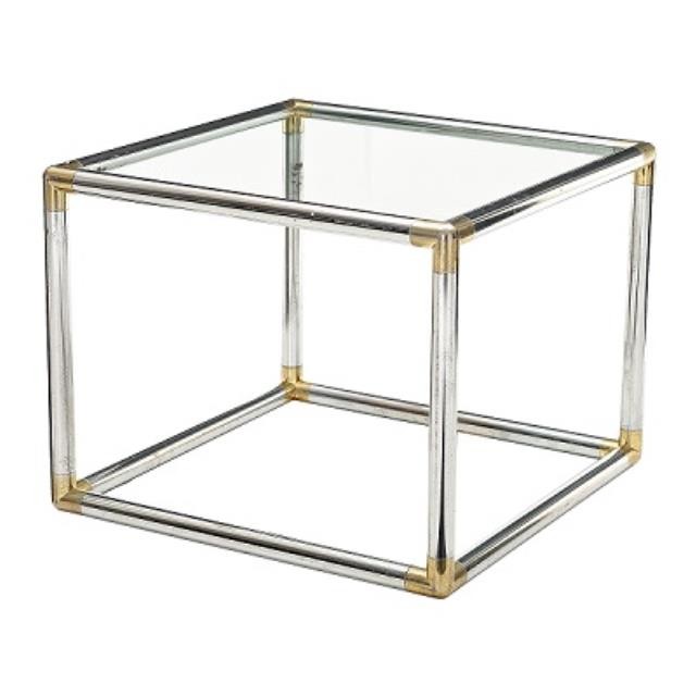 TABLE-END-2 TIER-CHROME/GLASS