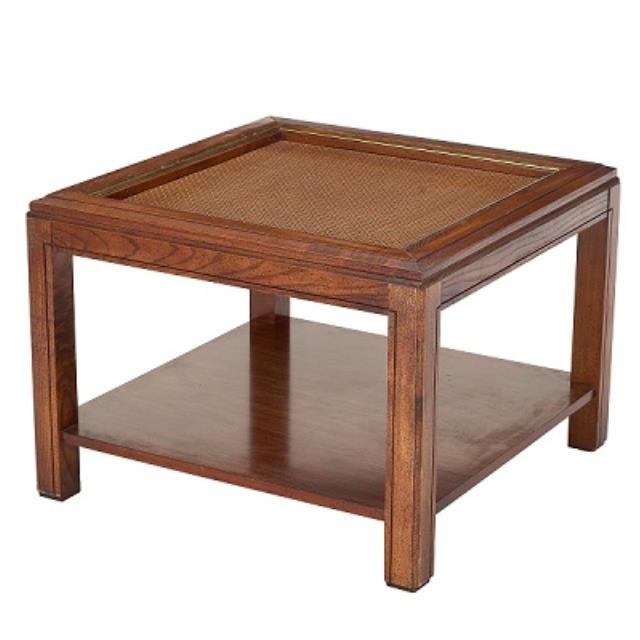 End Table-Rattan Under Glass