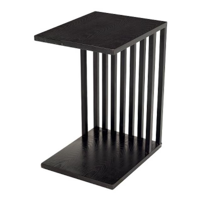 End Table/Blk Slatted Side