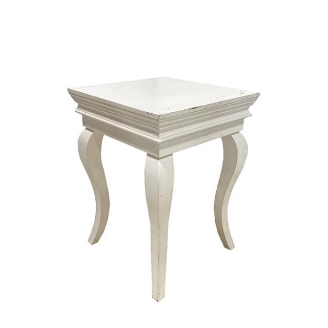 TABLE-END-WHITE-QUEEN ANNE LEG