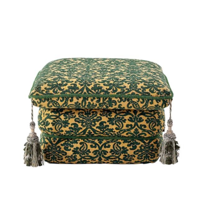 OTTOMAN-PILLOWTOP-GREEN TAPEST