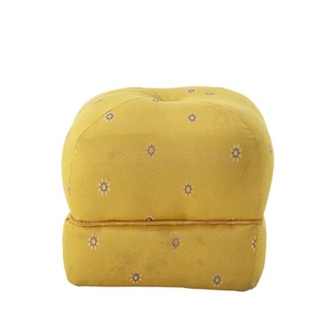 OTTOMAN-18SQ-YELLOW PUFF