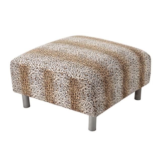 OTTOMAN-30SQ-LEOPARD-PLAT LEGS