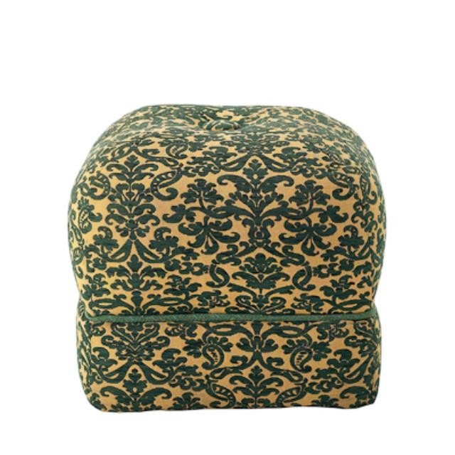 OTTOMAN-18SQ-GREEN PUFF