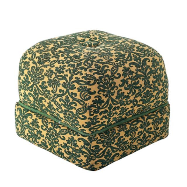 OTTOMAN-18SQ-GREEN PUFF