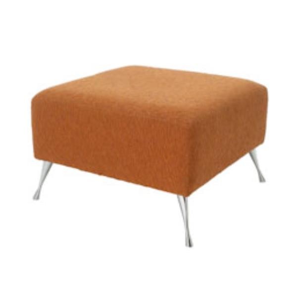 OTTOMAN-ORANGE BOUCLE