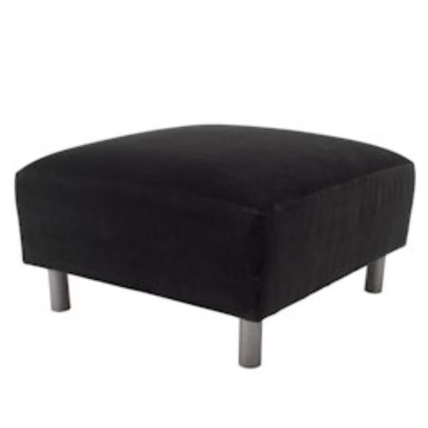 OTTOMAN-BLK ULTRASUEDE