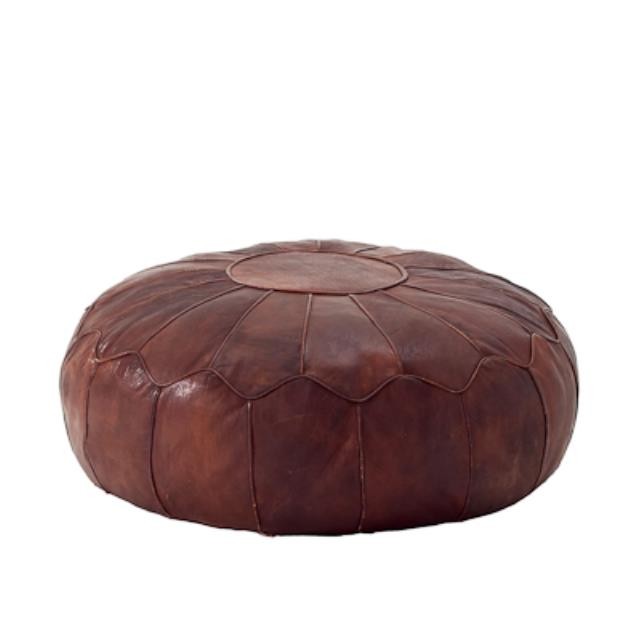 OTTOMAN/PILLOW-LEATHER