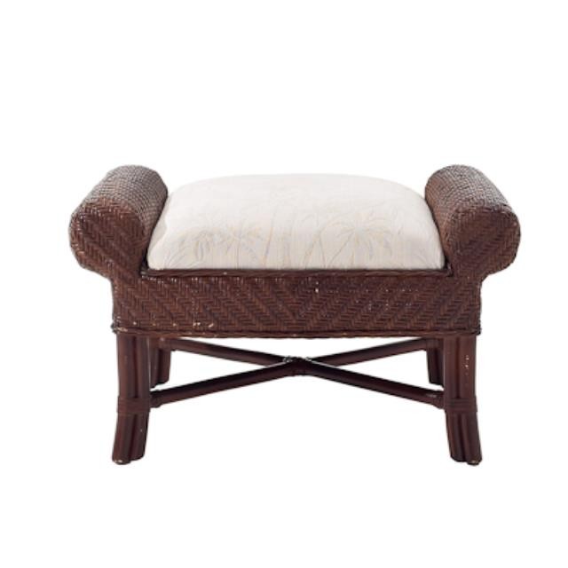 OTTOMAN-DARK RATTAN-ROLLED SID