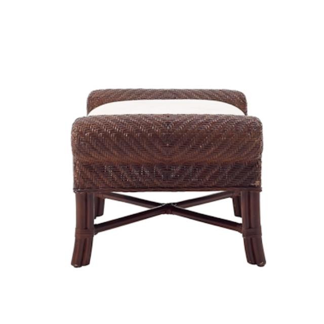 OTTOMAN-DARK RATTAN-ROLLED SID