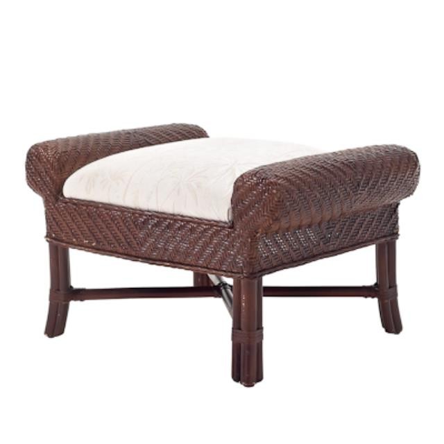 OTTOMAN-DARK RATTAN-ROLLED SID