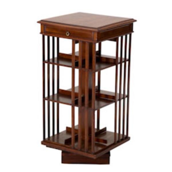 BOOKCASE-REVOLVING-WALNUT-47H-