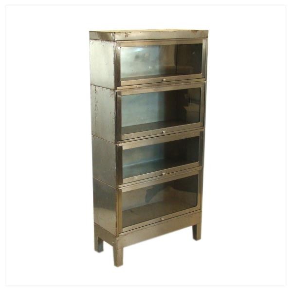 BOOKCASE-STEEL W/GLASS DOORS