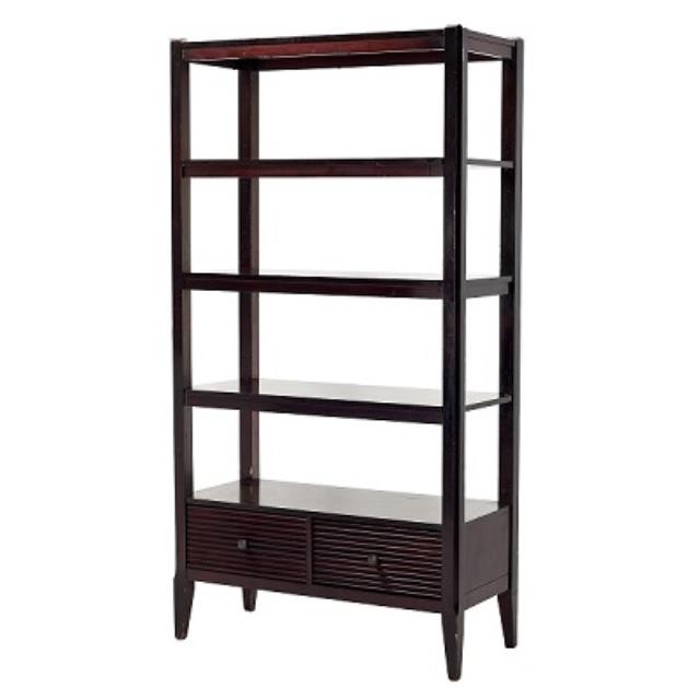 Bookcase-Walnut/4Shelf/2Dr