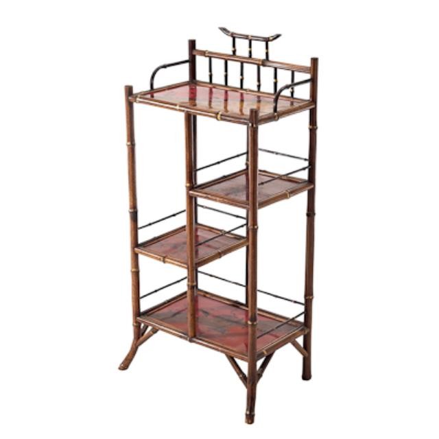 SHELF-BAMBOO-4 TIER-CHINOISERI