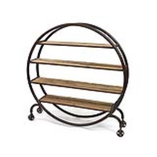 SHELF-ROUND-WOODEN SHELVES-CAS