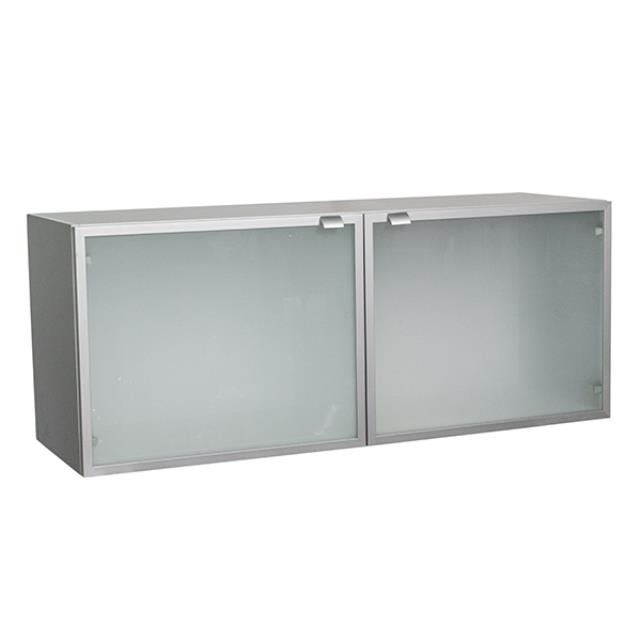 CABINET-Stackable Componets W/Frosted Doors & Silver Frame