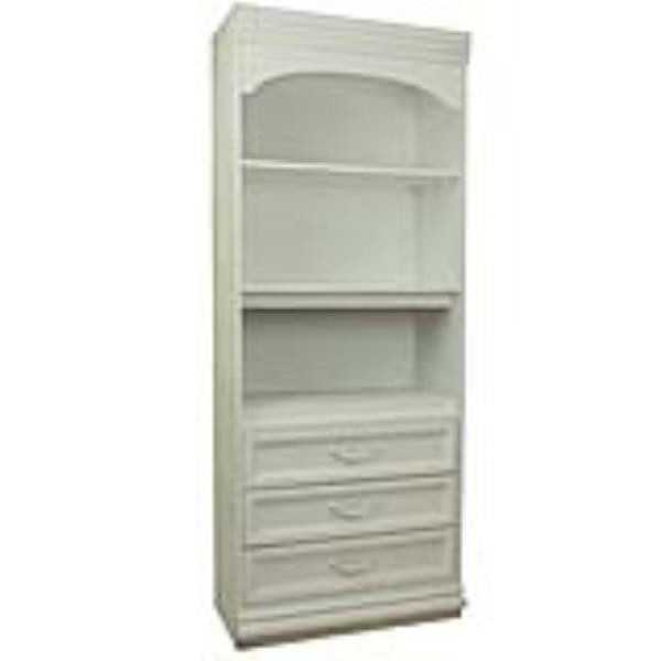 SHELF-WHITE-OPEN TOP-3 DRAWERS