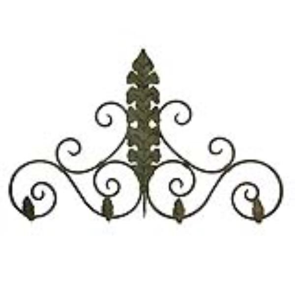 Metal scroll/leaf coat rack for wall