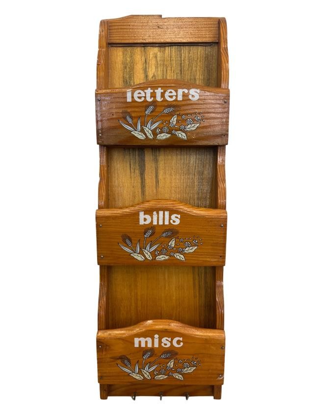 RACK-WOOD, LETTERS/BILLS/ETC..
