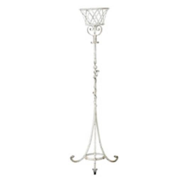 PLANT STAND-57-METALTWIST-WHT