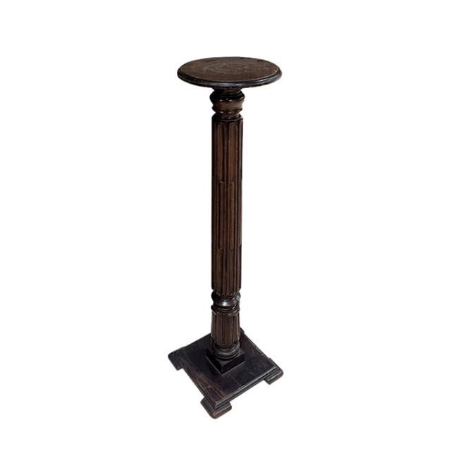 PEDESTAL-48" CARVED MAHOGANY